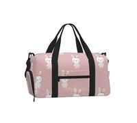 Mexpekil Bolsa de gimnasio con compartimento para zapatos, bolsa de lona impermeable grande para la noche, fin de semana, bolsa de viaje, Lindo conejito pequeño, Talla única, Clásico