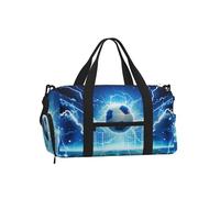 Mexpekil Bolsa de gimnasio con compartimento para zapatos, bolsa de lona impermeable grande para la noche, fin de semana, bolsa de viaje, Football Lightning, Talla única, Clásico