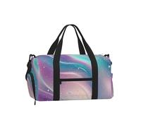 Mexpekil Bolsa de gimnasio con compartimento para zapatos, bolsa de lona impermeable grande para la noche, fin de semana, bolsa de viaje, Colores mármol líquido, Talla única, Clásico