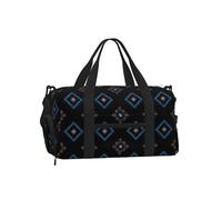 Mexpekil Bolsa de gimnasio con compartimento para zapatos, bolsa de lona impermeable grande para la noche, fin de semana, bolsa de viaje, Geométrico simétrico pequeño, Talla única, Clásico
