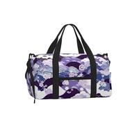 Mexpekil Bolsa de gimnasio con compartimento para zapatos, bolsa de lona impermeable grande para la noche, fin de semana, bolsa de viaje, Onda japonesa, Talla única, Clásico