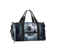 Mexpekil Bolsa de gimnasio con compartimento para zapatos, bolsa de lona impermeable grande para la noche, fin de semana, bolsa de viaje, Balón de fútbol Lightning, Talla única, Clásico