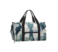 Mexpekil Bolsa de gimnasio con compartimento para zapatos, bolsa de lona impermeable grande para la noche, fin de semana, bolsa de viaje, Rabbits White, Talla única, Clásico