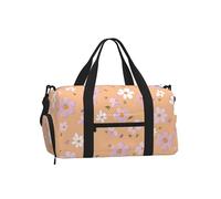 Mexpekil Bolsa de gimnasio con compartimento para zapatos, bolsa de lona impermeable grande para la noche, fin de semana, bolsa de viaje, Pequeño floral, Talla única, Clásico