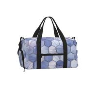 Mexpekil Bolsa de gimnasio con compartimento para zapatos, bolsa de lona impermeable grande para la noche, fin de semana, bolsa de viaje, Geométrico hexagonal morado, Talla única, Clásico