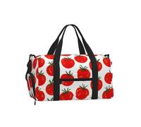 Mexpekil Bolsa de gimnasio con compartimento para zapatos, bolsa de lona impermeable grande para la noche, fin de semana, bolsa de viaje, Bonito tomate rojo, Talla única, Clásico