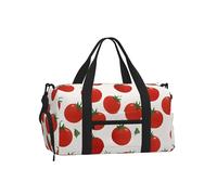 Mexpekil Bolsa de gimnasio con compartimento para zapatos, bolsa de lona impermeable grande para la noche, fin de semana, bolsa de viaje, Patrón de tomate rojo, Talla única, Clásico