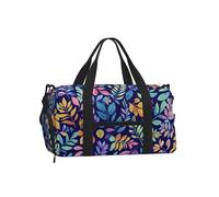 Mexpekil Bolsa de gimnasio con compartimento para zapatos, bolsa de lona impermeable grande para la noche, fin de semana, bolsa de viaje, Hojas coloridas bonitas, Talla única, Clásico