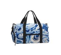 Mexpekil Bolsa de gimnasio con compartimento para zapatos, bolsa de lona impermeable grande para la noche, fin de semana, bolsa de viaje, Tinta abstracta mármol azul, Talla única, Clásico
