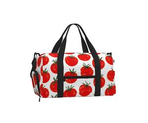Mexpekil Bolsa de gimnasio con compartimento para zapatos, bolsa de lona impermeable grande para la noche, fin de semana, bolsa de viaje, Bonito tomate rojo, Talla única, Clásico