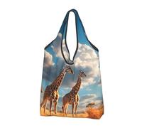 Mexpekil Bolsa de la compra plegable, diseño de jirafa africana, reutilizable, impermeable, para compras diarias