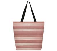Mexpekil Bolsa de lona a rayas de oro rosa para mujeres y niñas, bolsas de compras reutilizables grandes para mujer, bolsa de hombro multiusos