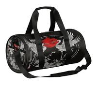 Mexpekil Bolsa de lona con compartimento para zapatos, grúas impermeables en el sol menguante, estilo chino, mochila de viaje de acuarela para fitness, gimnasio, viajes de fin de semana, Cranes in the