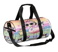 Mexpekil Bolsa de lona con compartimento para zapatos, impermeable, bonito diseño de búho de flamenco, mochila de viaje para fitness, gimnasio, viajes de fin de semana, Lindo dibujo animado de búho de