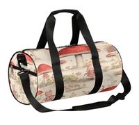Mexpekil Bolsa de lona con compartimento para zapatos, impermeable, diseño de hongos rojos, mochila de viaje para fitness, gimnasio, viajes de fin de semana, Red Mushroom Cute People