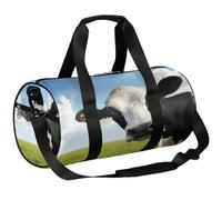 Mexpekil Bolsa de lona con compartimento para zapatos, impermeable, divertida mochila de viaje de vaca para fitness, gimnasio, viajes de fin de semana, Funny Cow