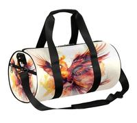 Mexpekil Bolsa de lona con compartimento para zapatos, impermeable Fire Phoenix Reborn en pintura de tinta, mochila de viaje para fitness, gimnasio, viajes de fin de semana, Fire Phoenix Reborn in Ink