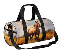 Mexpekil Bolsa de lona con compartimento para zapatos, impermeable, hermosa mochila de viaje con flores de caballo blanco para fitness, gimnasio, viajes de fin de semana, Hermosa flor de caballo