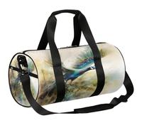 Mexpekil Bolsa de lona con compartimento para zapatos, impermeable, tinta de pavo real y estilo lavado, mochila de viaje para fitness, gimnasio, viajes de fin de semana, Peacock Soaring Ink and Wash