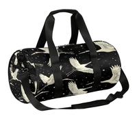 Mexpekil Bolsa de lona con compartimento para zapatos, mochila de viaje impermeable con grúas en el cielo nocturno, mochila de viaje para fitness, gimnasio, viajes de fin de semana, Cranes in the
