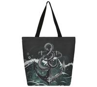 Mexpekil Bolsa de lona con diseño de ancla de pulpo para mujeres y niñas, bolsas de compras reutilizables grandes para mujer, bolsa de hombro multiusos