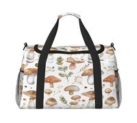 Mexpekil Bolsa de lona con diseño de hojas de hongo, sin costuras, bolsa de viaje para hombre y mujer, para deportes, fin de semana, durante la noche, gimnasio, bolsa de transporte, multicolor,