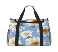 Mexpekil Bolsa de lona con diseño de margaritas, sin costuras, para hombre y mujer, para deportes, fin de semana, durante la noche, gimnasio, bolsa de transporte, multicolor, 19.7x10.2x13 in, Bolsa de