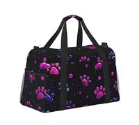 Mexpekil Bolsa de lona con diseño de patas, color rosa neón y morado, impermeable, para deportes, gimnasio, baile, bolsa de viaje plegable para mujeres y hombres, Pata rosa neón y morada, Talla única