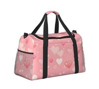 Mexpekil Bolsa de lona grande para equipaje de mano, impermeable, plegable, para fin de semana, Forma de corazones rosados, Talla única