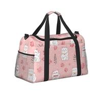 Mexpekil Bolsa de lona grande para equipaje de mano, impermeable, plegable, para viajes, deportes, baile, Gatos japoneses Kawai, Talla única, Clásico