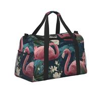 Mexpekil Bolsa de lona grande para equipaje de mano, impermeable, plegable, para viajes, deportes, baile, Flamenco floral tropical, Talla única, Clásico
