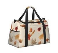 Mexpekil Bolsa de lona grande para equipaje de mano, impermeable, plegable, para viajes, deportes, gimnasio, baile, Hojas otoñales que caen, Talla única