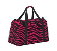 Mexpekil Bolsa de lona grande para equipaje de mano, impermeable, plegable, para viajes, deportes, gimnasio, baile, Estampado de cebra negra y rosa intenso, Talla única