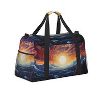 Mexpekil Bolsa de lona grande para equipaje de mano, impermeable, plegable, para viajes, deportes, gimnasio, baile, Mountain Forest Sun, Talla única