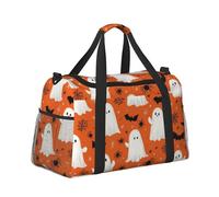 Mexpekil Bolsa de lona grande para equipaje de mano, impermeable, plegable, para viajes, deportes, gimnasio, baile, Bonitos murciélagos fantasmas de dibujos animados, Talla única