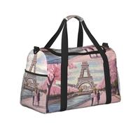 Mexpekil Bolsa de lona grande para equipaje de mano, impermeable, plegable, para viajes, deportes, gimnasio, baile, Torre Eiffel romántica, Talla única