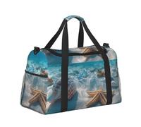 Mexpekil Bolsa de lona grande para equipaje de mano, impermeable, plegable, para viajes, deportes, gimnasio, baile, Conchas de estrellas de mar submarinas, Talla única