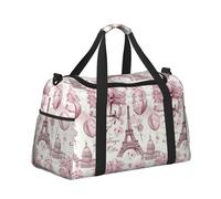 Mexpekil Bolsa de lona grande para equipaje de mano, impermeable, plegable, para viajes, deportes, gimnasio, baile, Globo de la Torre Eiffel, Talla única