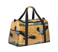 Mexpekil Bolsa de lona grande para equipaje de mano, impermeable, plegable, para viajes, deportes, gimnasio, baile, Patrón de grúa japonesa, Talla única