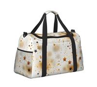 Mexpekil Bolsa de lona grande para equipaje de mano, impermeable, plegable, para viajes, deportes, gimnasio, baile, Art Gold Stars, Talla única