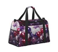 Mexpekil Bolsa de lona grande para equipaje de mano, impermeable, plegable, para viajes, deportes, gimnasio, baile, Globo morado, Talla única