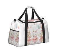 Mexpekil Bolsa de lona grande para equipaje de mano, impermeable, plegable, para viajes, deportes, gimnasio, baile, Ballet Three Bunnies, Talla única
