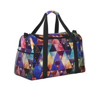 Mexpekil Bolsa de lona grande para equipaje de mano, impermeable, plegable, para viajes, deportes, gimnasio, baile, Estrellas triangulares de neón, Talla única