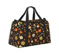 Mexpekil Bolsa de lona grande para equipaje de mano, impermeable, plegable, para viajes, deportes, gimnasio, baile, Margarita floral linda flor, Talla única
