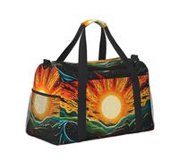 Mexpekil Bolsa de lona grande para equipaje de mano, impermeable, plegable, para viajes, deportes, gimnasio, baile, Tribal Mountain Sun, Talla única