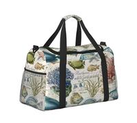 Mexpekil Bolsa de lona grande para equipaje de mano, impermeable, plegable, para viajes, deportes, gimnasio, baile, Pescado, coral, vida marina, Talla única