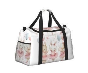 Mexpekil Bolsa de lona grande para equipaje de mano, impermeable, plegable, para viajes, deportes, gimnasio, baile, Ballet Three Bunnies, Talla única