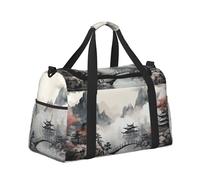 Mexpekil Bolsa de lona para equipaje de mano, impermeable, para deportes, gimnasio, baile, bolsa de fin de semana, plegable, bolsa de viaje, Ink Nature Scenery, Talla única