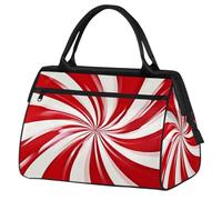 Mexpekil Bolsa de lona para gimnasio, bolsa de viaje deportiva, bolsa de fin de semana para mujeres y hombres, Rayas rojas y blancas, Bolsa de viaje