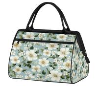 Mexpekil Bolsa de lona para gimnasio, bolsa de viaje deportiva, bolsa de fin de semana para mujeres y hombres, Flores blancas pequeñas, Bolsa de viaje